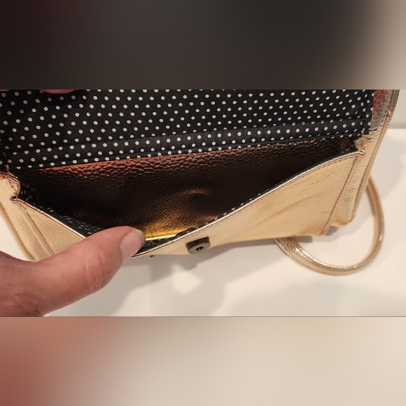 Gold Metallic y2k Studded Crossbody Purse New - Picture 6 of 10